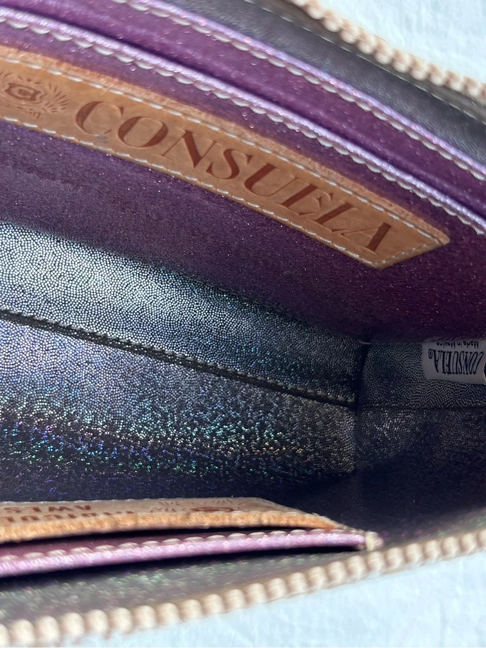 Consuela White and Light Brown Snake-Print Crossbody with Multicolor Strap (146) - Picture 5 of 11